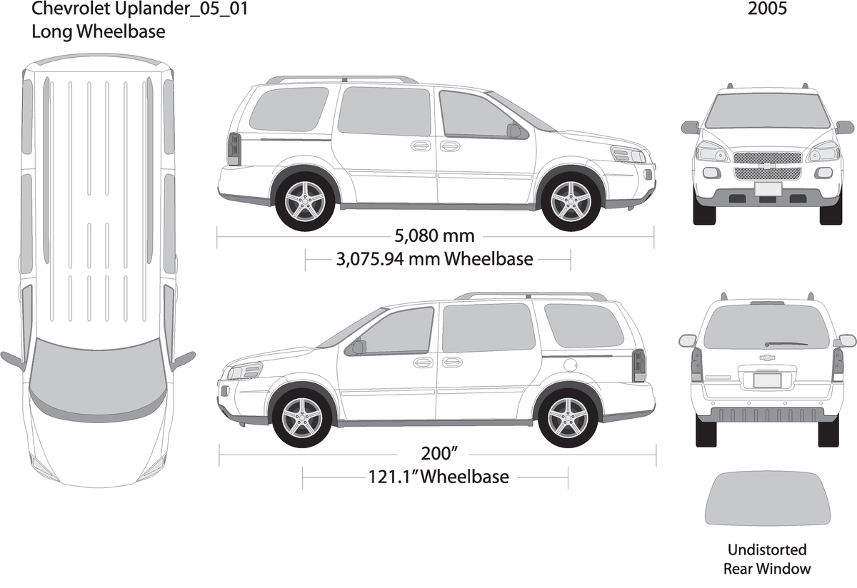 2005 Chevy Uplander V01 Vehicle Wrap Template