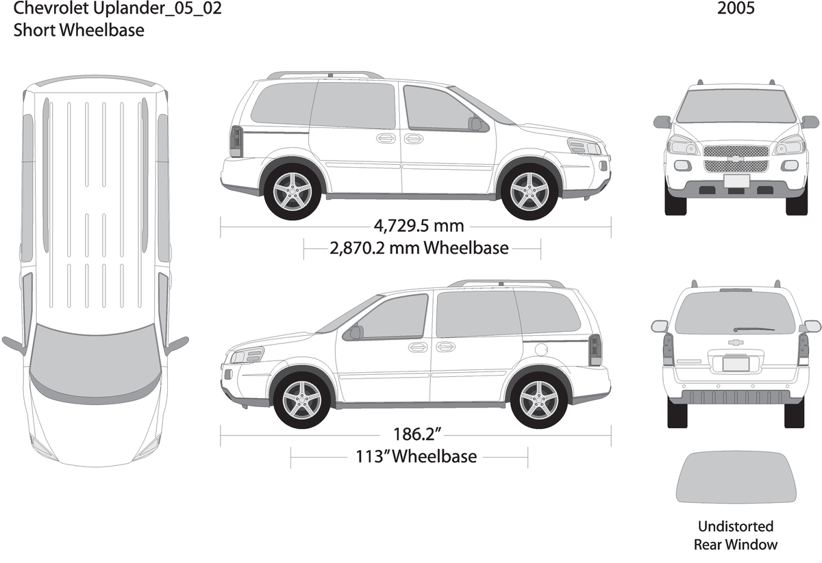 2005 Chevy Uplander V02 Vehicle Wrap Template