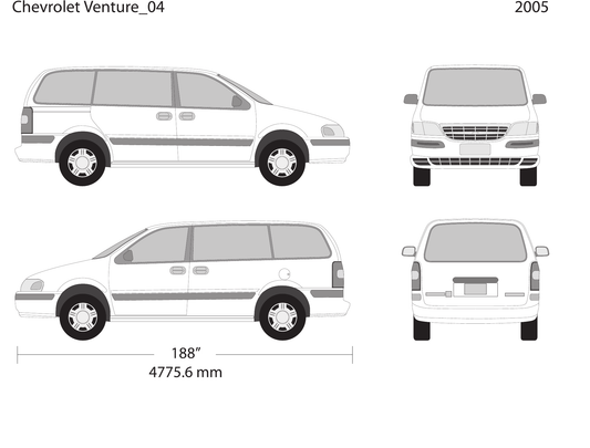 2005 Chevy Venture Vector Wrap Template - GravBase