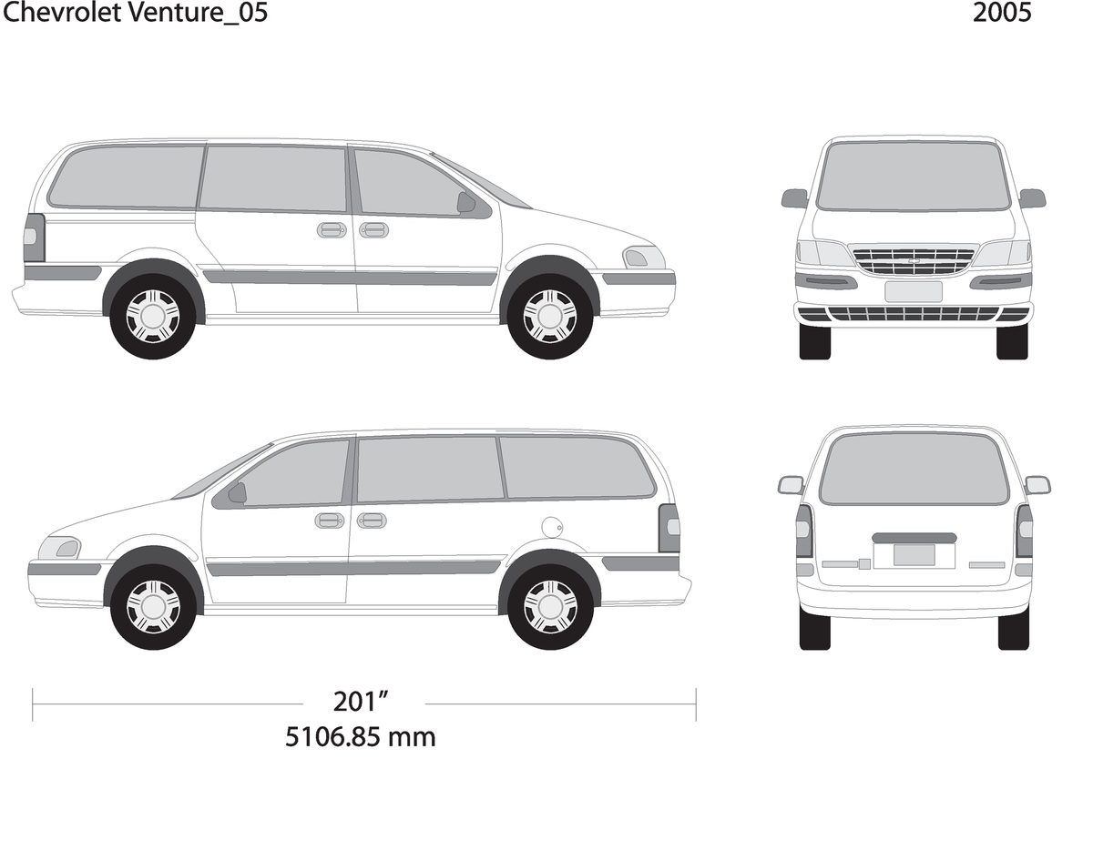 2005 Chevy Venture V05 Vehicle Wrap Template