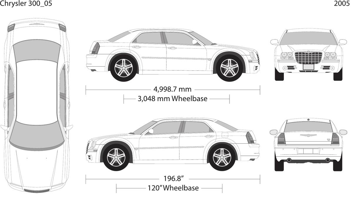 2005 Chrysler 300 vector wrap template, Design-Ready PDF - GravBase