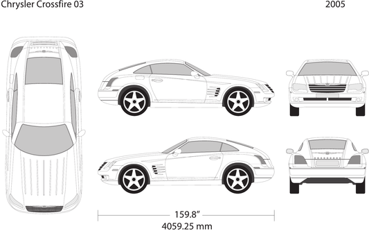 2005 Chrysler Crossfire vector wrap template V03, Design-Ready PDF - GravBase