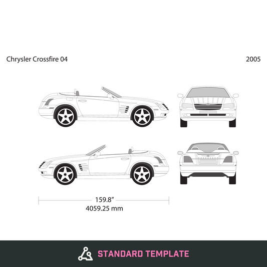 2005 Chrysler Crossfire vector wrap template V04, Design-Ready PDF - GravBase