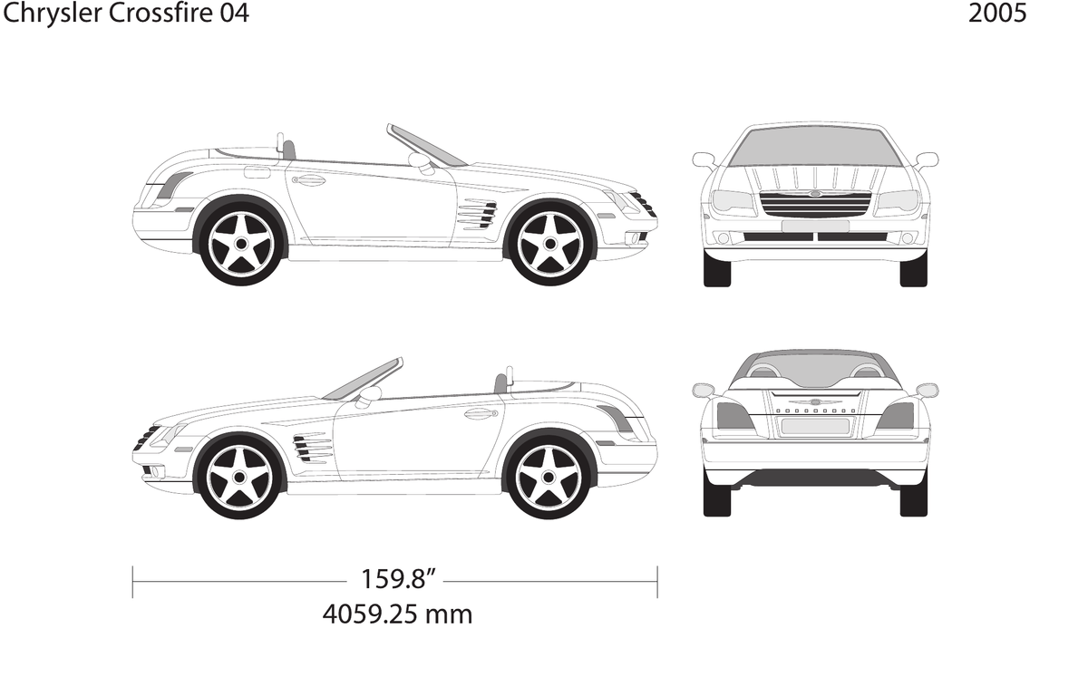 2005 Chrysler Crossfire vector wrap template V04, Design-Ready PDF - GravBase