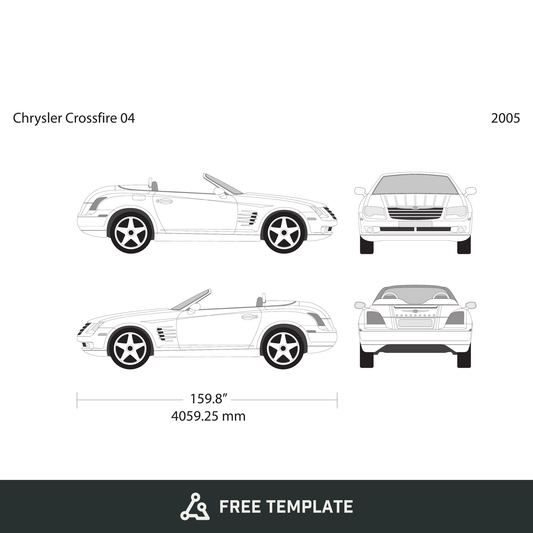 2005 Chrysler Crossfire free vector vehicle wrap template - GravBase