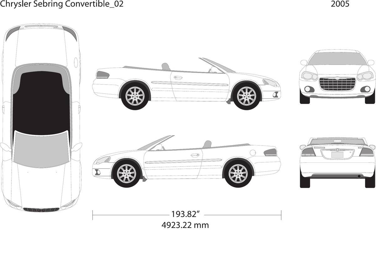 2005 Chrysler Sebring vector wrap template, Design-Ready PDF - GravBase