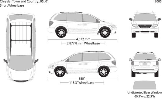 2005 Chrysler Town And Country vector wrap template V01, Design-Ready PDF - GravBase