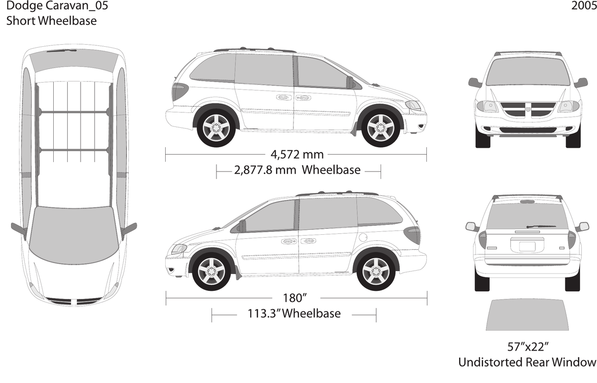 2005 Dodge Caravan vector wrap template, Design-Ready PDF - GravBase