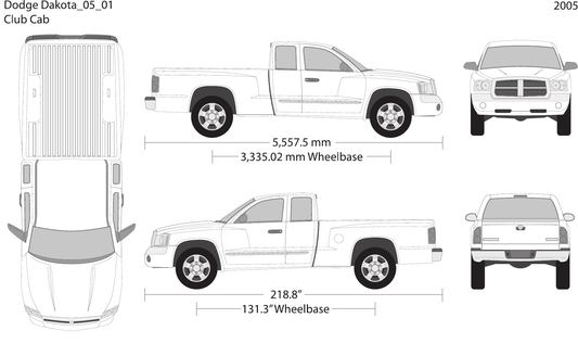 2005 Dodge Dakota vector wrap template V01, Design-Ready PDF - GravBase