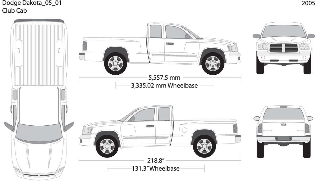 2005 Dodge Dakota V01 Vehicle Wrap Template