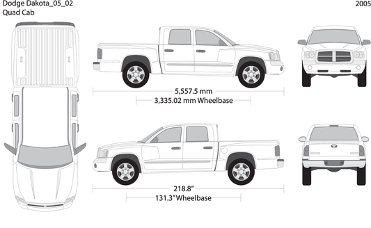 2005 Dodge Dakota V02 Vehicle Wrap Template