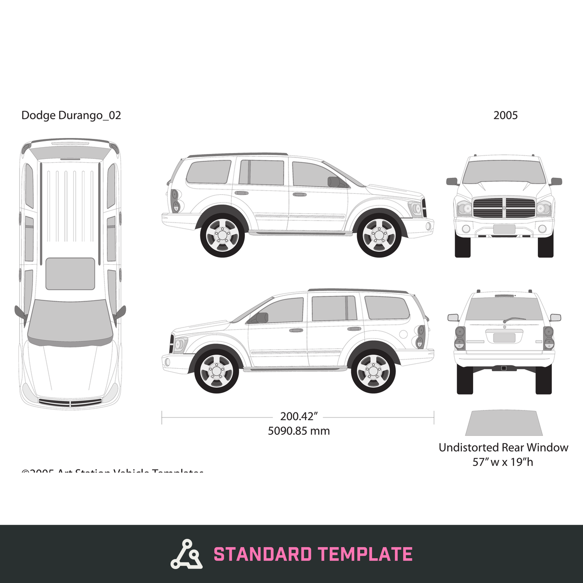 2005 Dodge Durango vector wrap template, Design-Ready PDF - GravBase