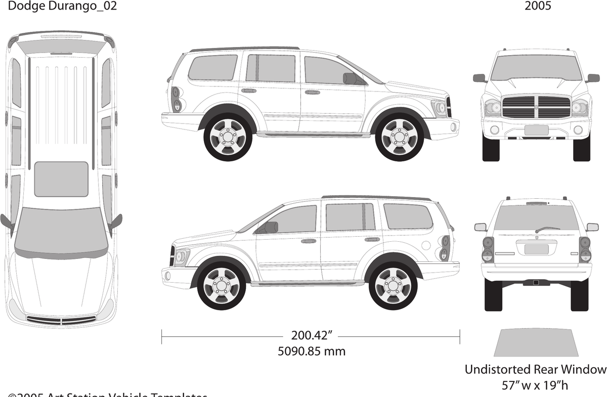 2005 Dodge Durango vector wrap template, Design-Ready PDF - GravBase