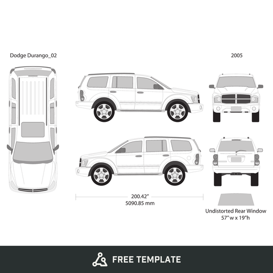 2005 Dodge Durango free vector vehicle wrap template - GravBase