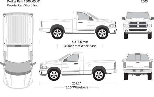 2005 Dodge Ram 1500 V01 Vehicle Wrap Template