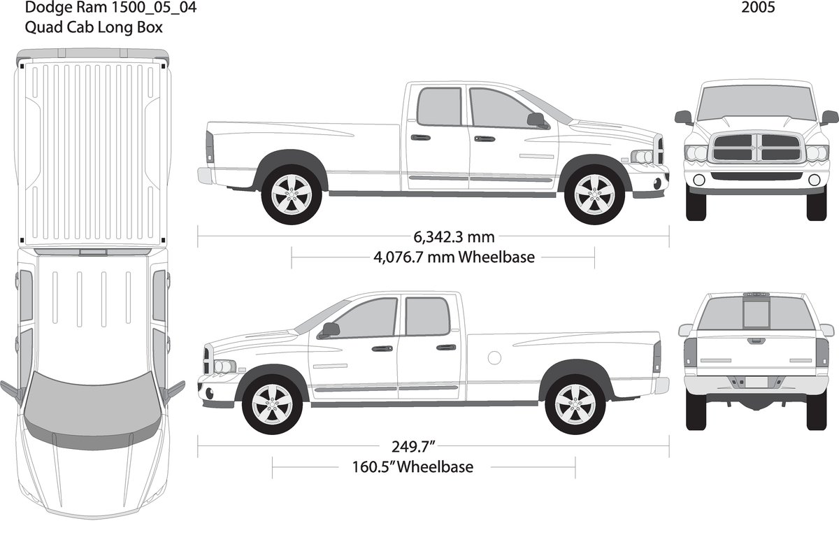 2005 Dodge Ram 1500 V04 Vehicle Wrap Template