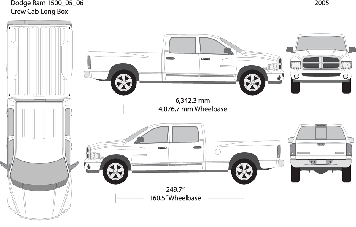 2005 Dodge Ram 1500 V06 Vehicle Wrap Template