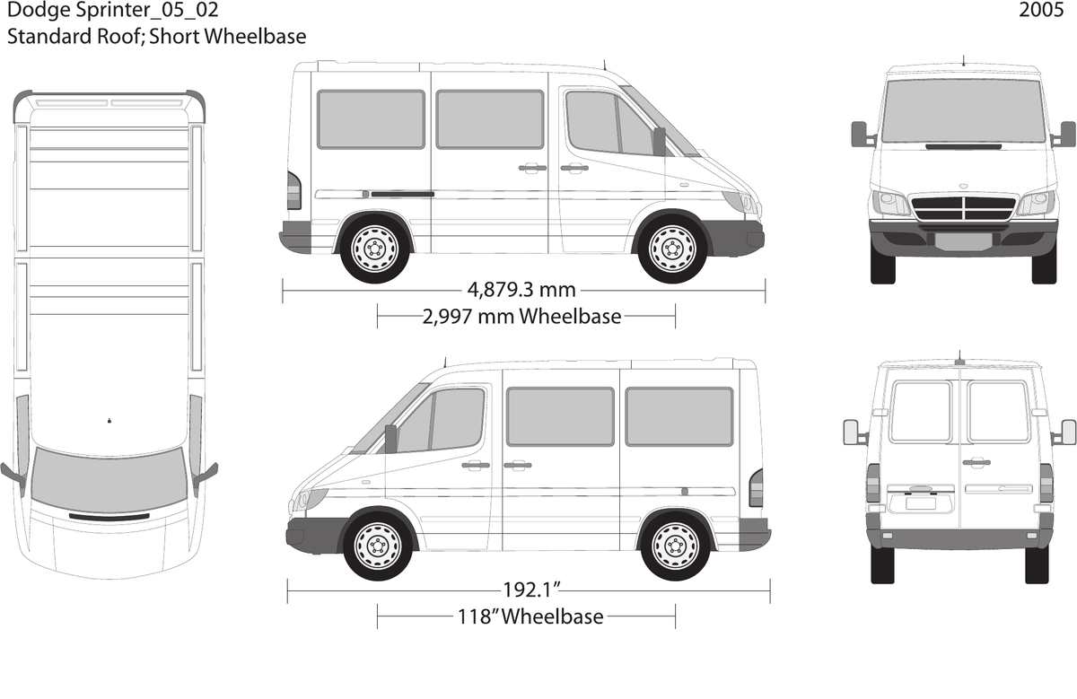 2005 Dodge Sprinter vector wrap template V02, Design-Ready PDF - GravBase