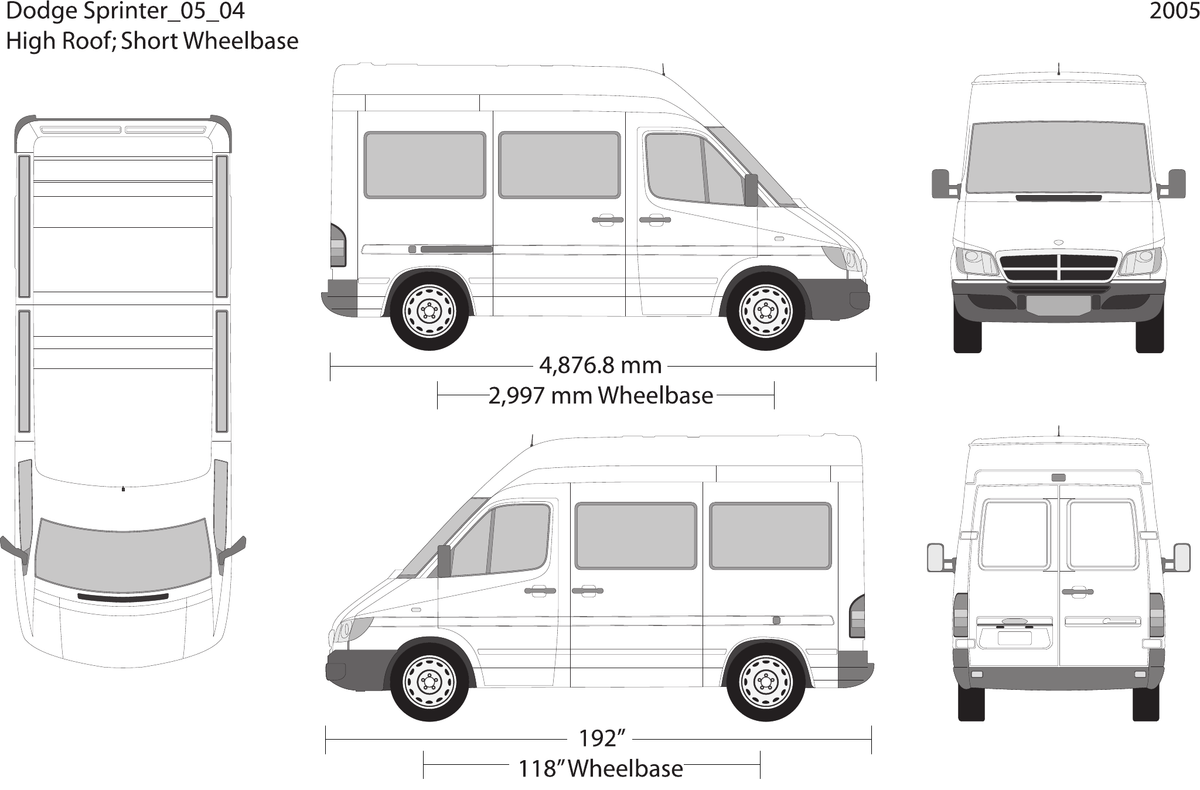 2005 Dodge Sprinter vector wrap template V04, Design-Ready PDF - GravBase