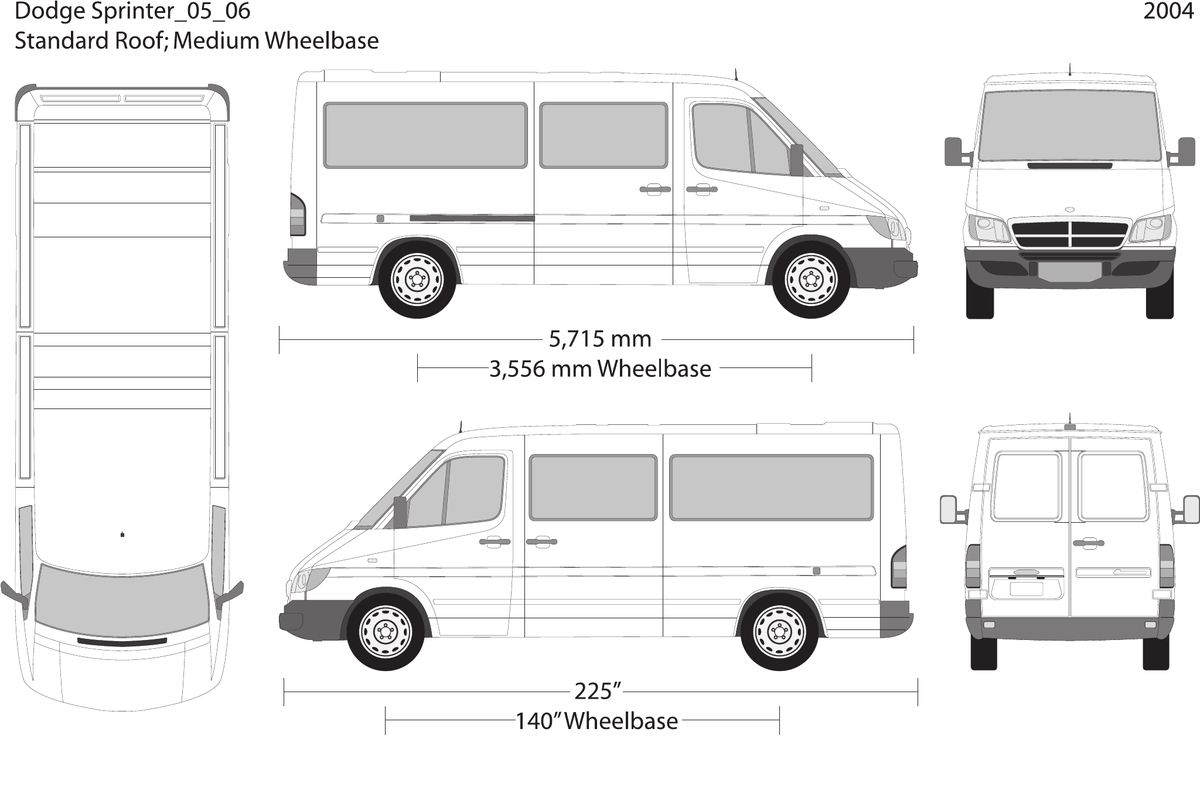 2005 Dodge Sprinter vector wrap template V06, Design-Ready PDF - GravBase