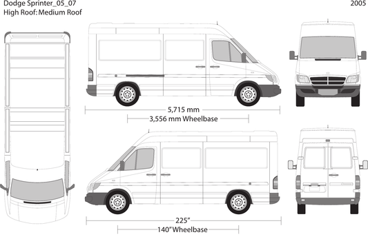 2005 Dodge Sprinter vector wrap template V07, Design-Ready PDF - GravBase