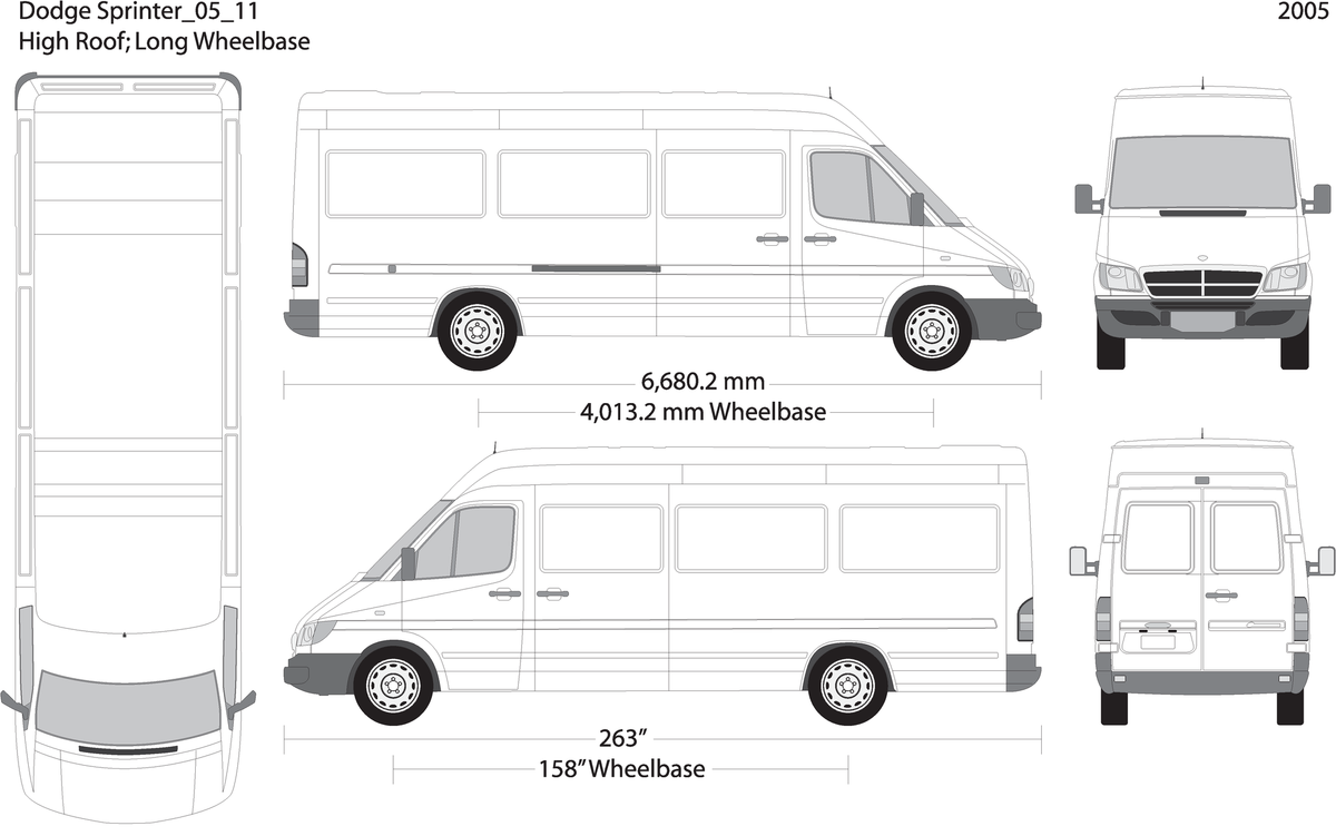 2005 Dodge Sprinter V11 Vehicle Wrap Template