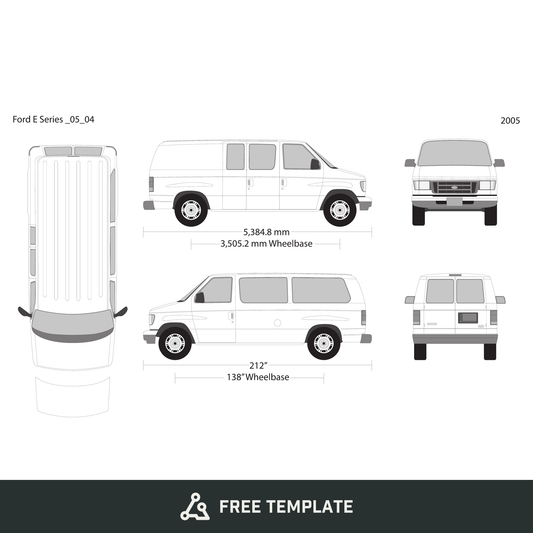 2005 Ford E Series free vector vehicle wrap template - GravBase