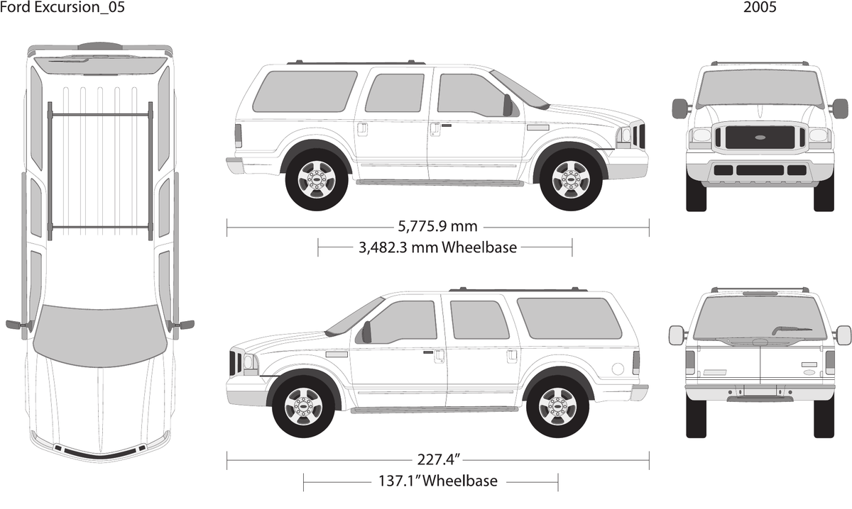 2005 Ford Excursion vector wrap template, Design-Ready PDF - GravBase