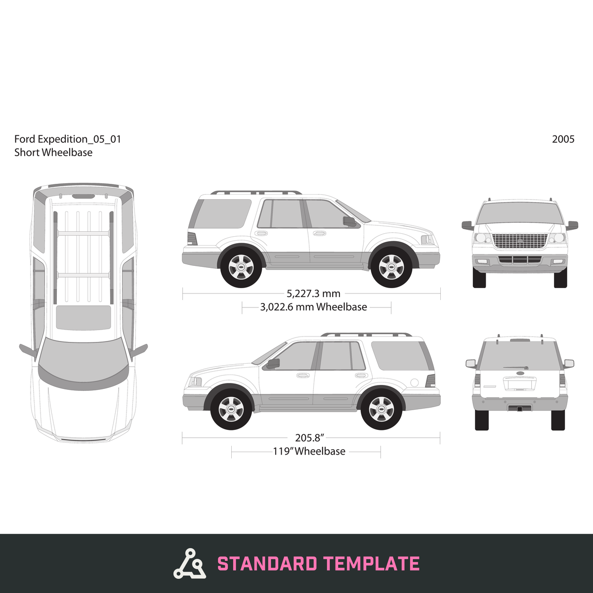 2005 Ford Expedition vector wrap template, Design-Ready PDF - GravBase