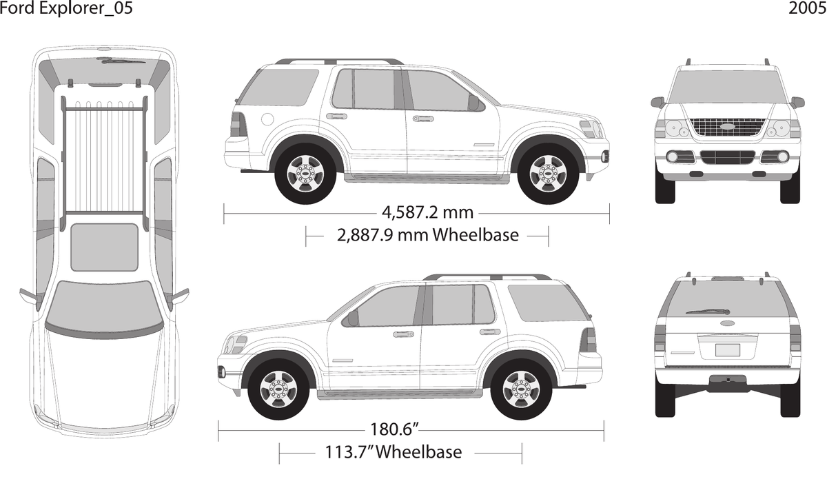 2005 Ford Explorer vector wrap template, Design-Ready PDF - GravBase
