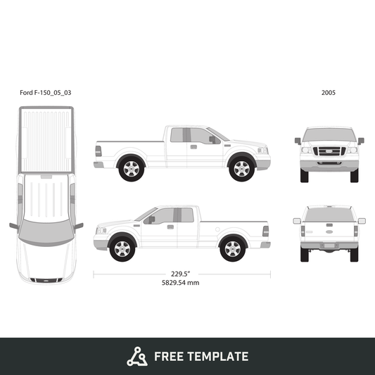 2005 Ford F-150 free vector vehicle wrap template - GravBase