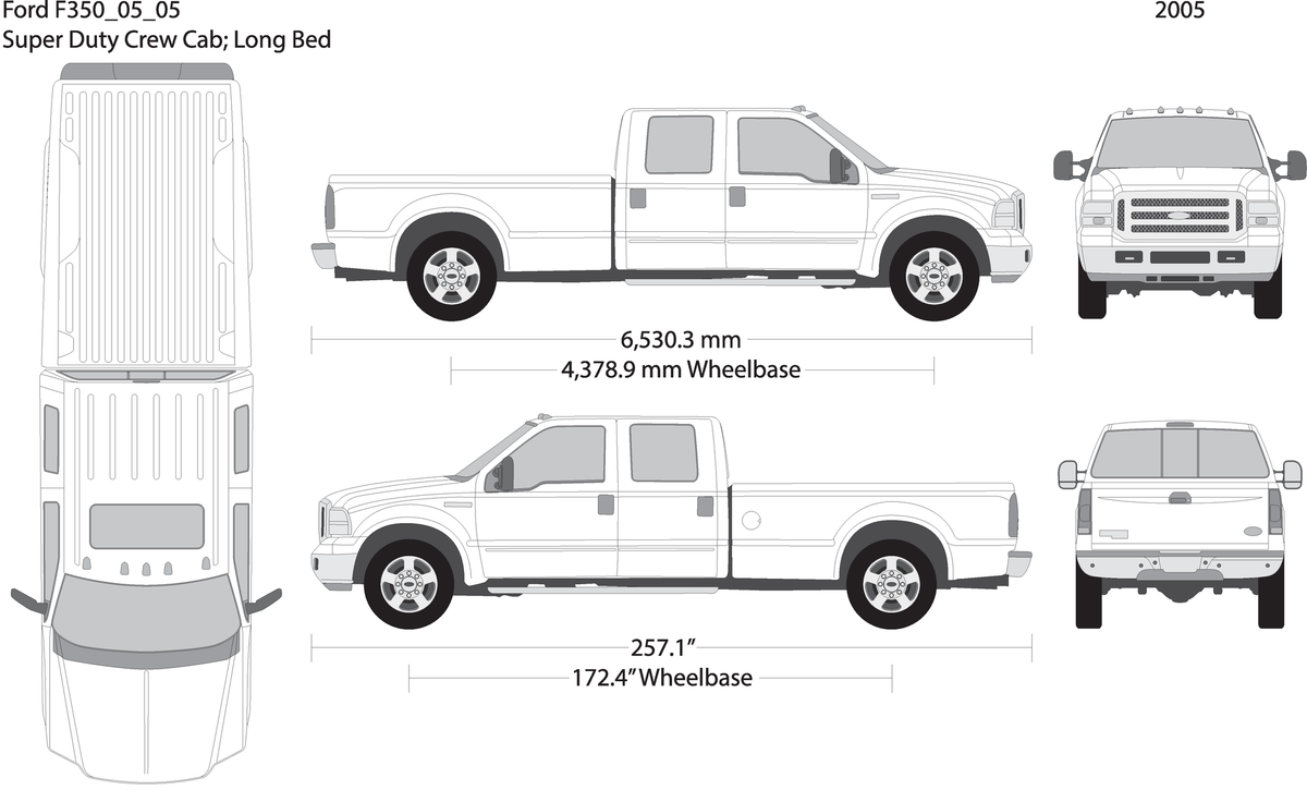 2005 Ford F 350 V05 Vehicle Wrap Template