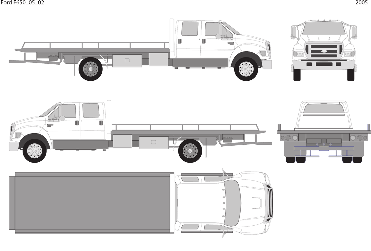 2005 Ford F-650 vector wrap template V02, Design-Ready PDF - GravBase