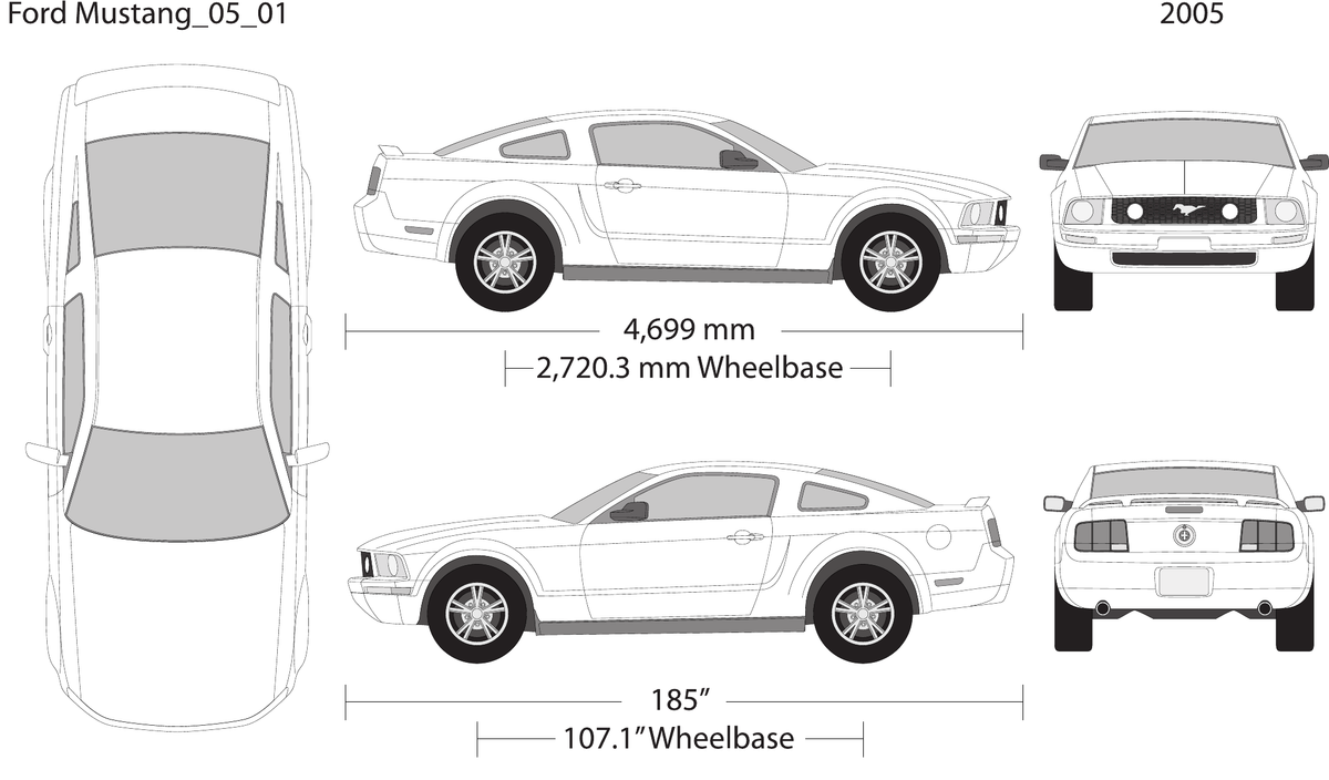 2005 Ford Mustang vector wrap template, Design-Ready PDF - GravBase