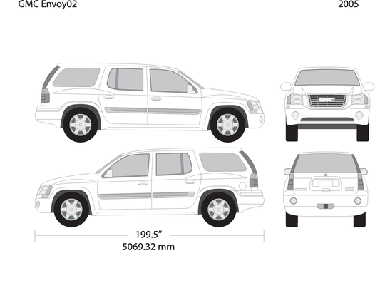 2005 Gmc Envoy V02 Vehicle Wrap Template