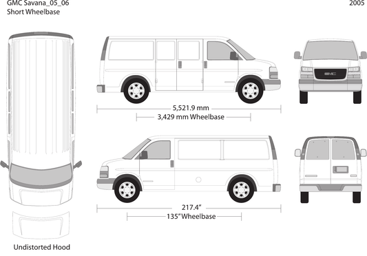 2005 GMC Savana Vector Wrap Template - GravBase