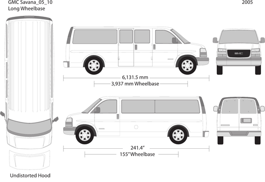 2005 GMC Savana Vector Wrap Template - GravBase