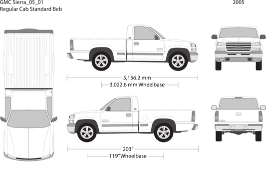 2005 GMC Sierra 1500 Vector Wrap Template - GravBase