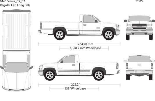 2005 GMC Sierra 1500 Vector Wrap Template - GravBase