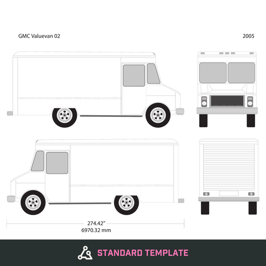 2005 GMC Value Van vector wrap template, Design-Ready PDF - GravBase