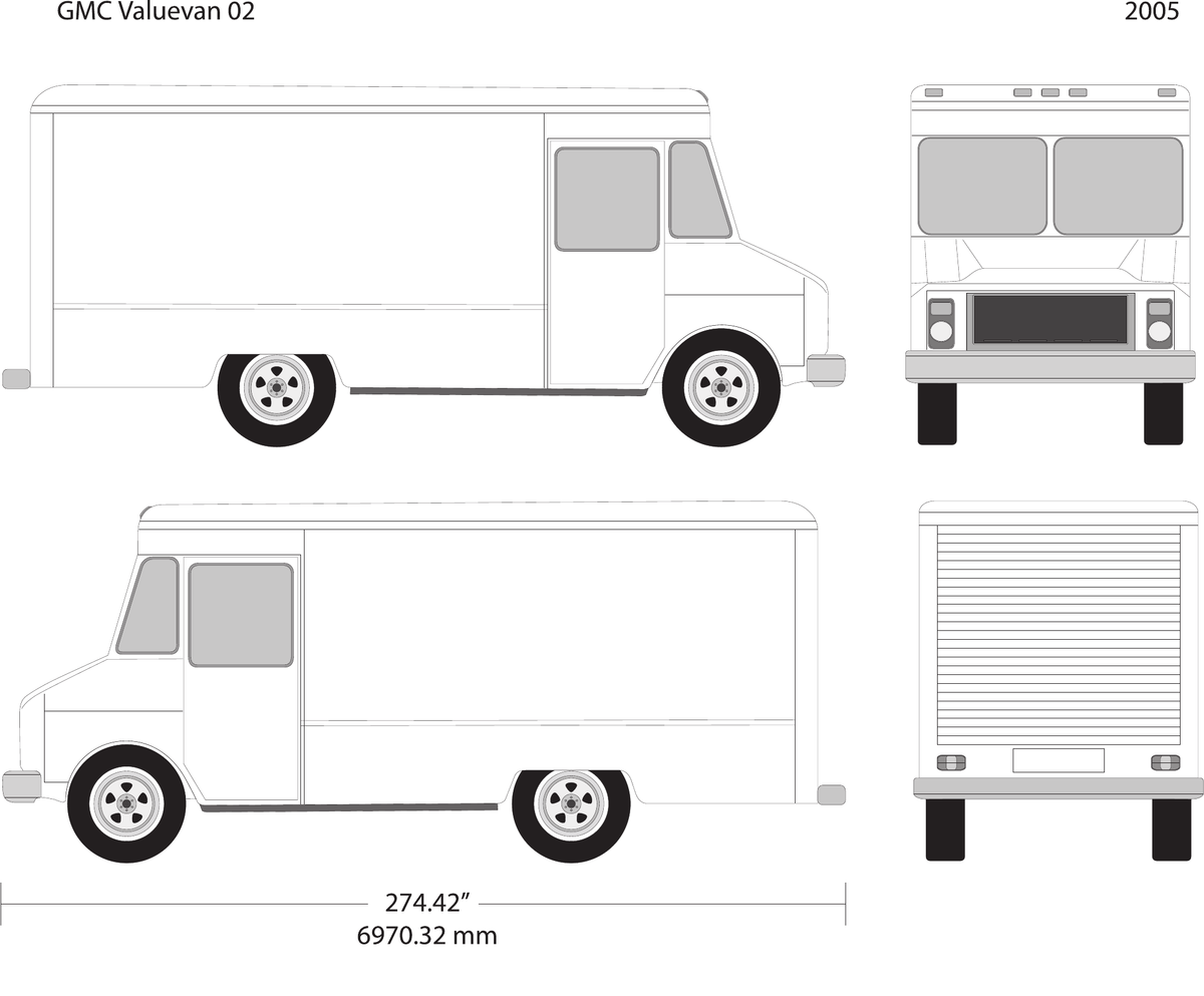 2005 GMC Value Van vector wrap template, Design-Ready PDF - GravBase