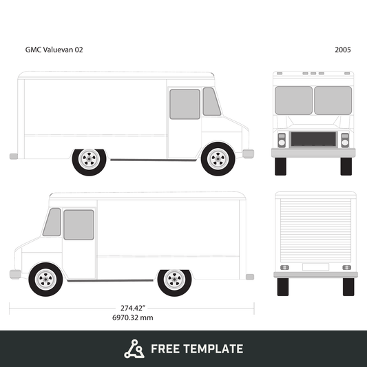 2005 GMC Value Van free vector vehicle wrap template - GravBase