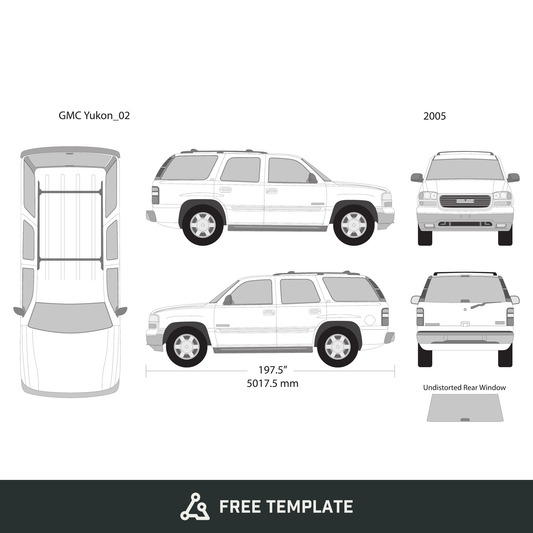 2005 GMC Yukon free vector vehicle wrap template - GravBase
