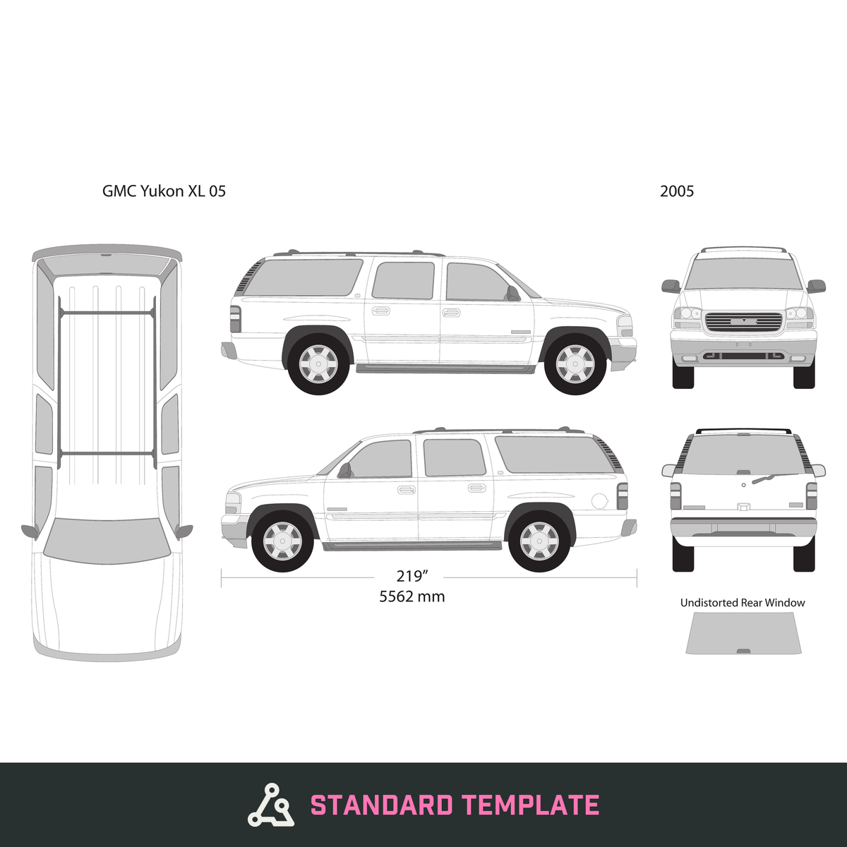 2005 GMC Yukon vector wrap template V05, Design-Ready PDF - GravBase