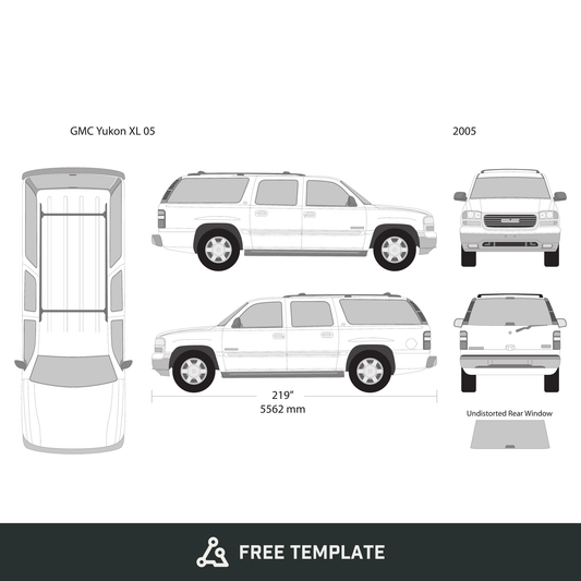2005 GMC Yukon free vector vehicle wrap template - GravBase