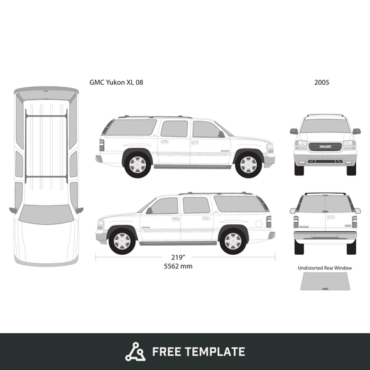 2005 GMC Yukon free vector vehicle wrap template - GravBase
