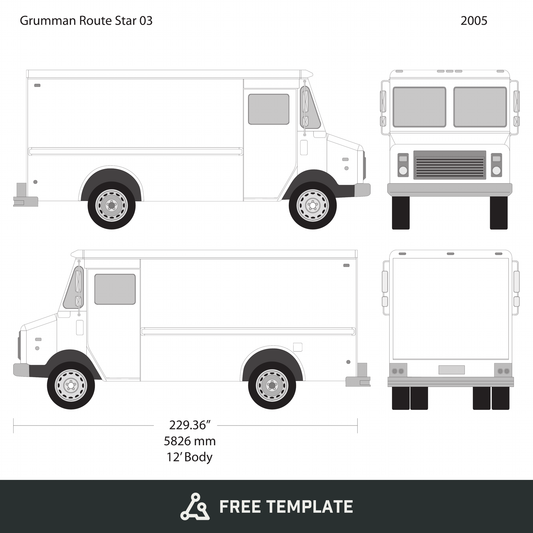 2005 Grumman free vector vehicle wrap template - GravBase