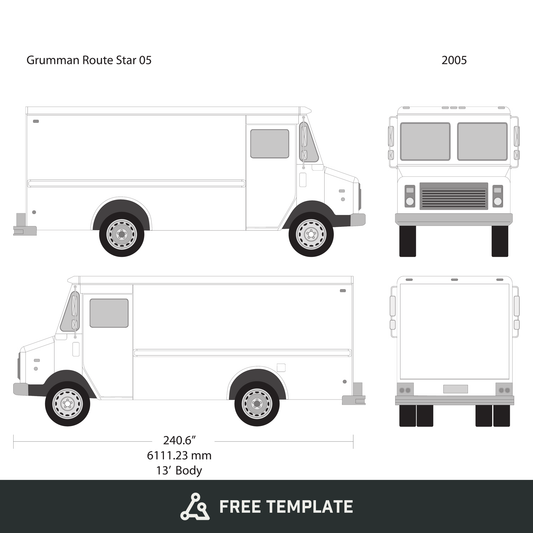 2005 Grumman free vector vehicle wrap template - GravBase