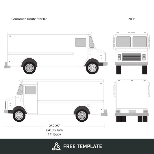 2005 Grumman free vector vehicle wrap template - GravBase