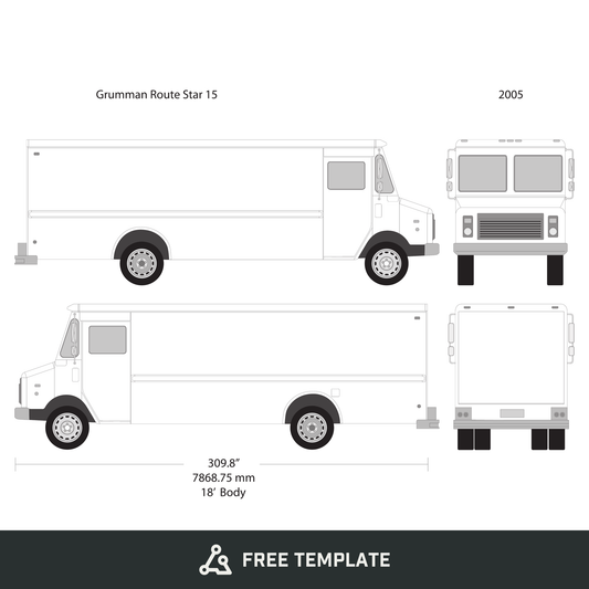 2005 Grumman free vector vehicle wrap template - GravBase